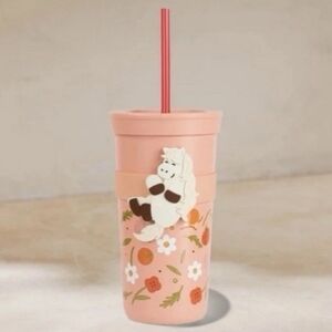 Starbucks Year of the Horse Peach Floral Tumbler 20oz cold beverage